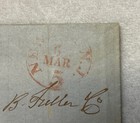 1857 U s  Stampless Cover Newark  Nj  To New York W  Red Cancel W letter
