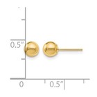 10k Yellow Gold Polished Ball Stud Earrings For Women