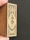 Antique All-wood Letterpress Printer   s Block Ornamental Design Dated 1903