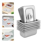 1 9 Size Stainless Steel Trays With Lids  6pcs Stainless Steel Trays With Lids