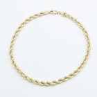 Textured Twisted Rope Anklet With Lobster Lock Real 10k Yellow Gold All Sizes
