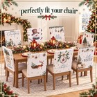 8 Pcs Chair Covers Set Chair Back Cover - Winter Chair Back Neutral Christmas
