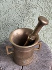 Big Heavy Solid Brass Mortar   Pestle Vintage Pharmacy Cooking Apothecary 4 1 Kg