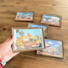 Vintage Classic American Automobiles   Gas Stations Small Framed Wall Decor