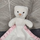 My Banky Lovey Baby Security Blanket Bear Kisses Plush Pink Nylon Satin Lovey
