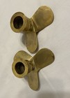 Vintage Brass Nautical Ship boat Propeller Candle Holders Set Of 2 2 75  X 4 