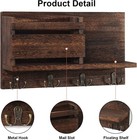 Key And Mail Holder For Wall Decorative - Rustic Mail Organizer Wall Brown