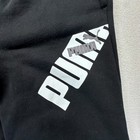 Puma Jogger Sweatpants Boys Large 14 16 Black Logo Fleece Lined Tapered Leg