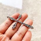 Cross Pendant 925 Silver Multi Color Gem Royalty Antique Vintage 2 5 Inches Gift