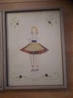 Mixed Media Vintage Collage  Girl Boy Pictures With Fabrics  Pen  Ink Old