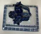 Large 18    Chinese Blue White Porcelain Temple Jar Foo Dog Lion Lidded Vase
