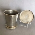 Vintage Unico Small Tin Telescoping Collapsible Drinking Cup   Lid Backpacking