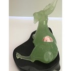 Vintage 50s Celadon Green Peking Glass Gazelle Goat Figurine China Asian Decor