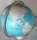 Vintage Rand Mcnally World Globe Articulating Metal Ring Stand 12  Globe
