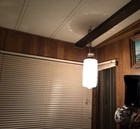 Vtg Mid-century Swag Frosted Diamond Glass Pendant Hanging Lamp