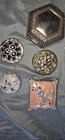 Vintage Enamel Crystal Vanity Jewelry Trinket Box Lot 5pc