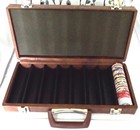 Poker Chip Case - Holds 400 Chips - Leather Look - Measures About 16x8x3                