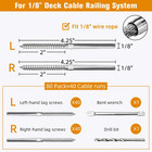 Swage Lag Screws For Cable Railing - 80 Pack T316 Stainless Steel Left And Right
