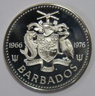 Barbados  2 Dollars Staghorn Coral Fishes Dolphin Pelican 1976 Proof World Coin