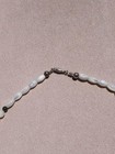 Native American Shell   Jade Beaded Fringe Necklace Sterling Silver  925 Clasp