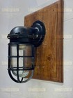 Vintage Industrial Bulkhead Wall Light - Black Coated Metal Nautical Style Lamp