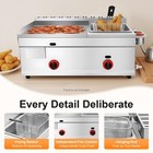 6l Deep-frying Machine Commercial Gas Fryer With Grill Griddle For Restaurant