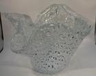 Fazzoletto Heavy Clear Bubbled Modern Decorative Centerpiece Bowl