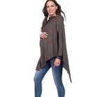 Seraphine Bamboo   Cotton Blend Nursing Cover In Dark Brown One Size