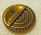 19c Antique Brass Art Deco Picture Button Art Designer Creation 23mm