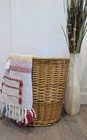 Large Wicker Basket Blanket Storage Rustic Farmhouse Decor Woven Basket Bin