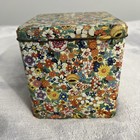 Daher Vintage Gold Foiled Mod Floral Hinged Tin