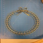 Vintage Gold Metal Wreath Form Wire Loop Frame Decorative Bow 12  Floral Craft