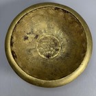 Vtg Brass Bowl Hand Hammered Rounded Bottom Ornate Sunburst Design 9 Inch Heavy