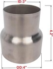 Universal Stainless Id 3 Inch To Od 4 Inch Exhaust Adapter 3  Id To 4  Od