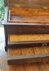Antique Primitive Toolbox  Wood 2 Drawer carpenter machinist handmade dovetail 