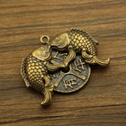 4cm Rare Old Chinese Feng Shui Double Fish Lucky Necklace Pendant