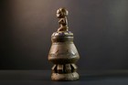 African Tribal Luba Vessel Hand Carved Wood Figure Decor Collectible Art-g5355