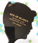 Vtg Ace Of Blades Advertising Silhouette Hand Purse Mirror Hagerstown Md Salon