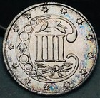 1861 Three Cent Silver Piece Trime 3c Type 3 Civil War Date Us Coin Cc27415