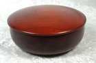 Japanese Hand Turned Wooden Bowl And Lid Hand Made Japan Red Wood Box Catchall