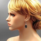 Sterling Silver Drop Dangle Earrings Made With Swarovski Crystal Aqua Blue 10025