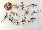 12 Fairy Charms Antique Silver Pewter Fairies Angel Charm 25mm