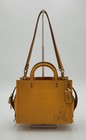 Coach X Disney Mickey Mouse Yellow Pebbled Leather Rogue 25 C6107 Shoulder Bag