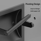 Matte Black Recessed Toilet Paper Holder For Regular Rolls contemporary Hotel