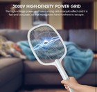 Rechargeable Electric Mosquito Fly Swatter Zapper Racket Bug Insect Killer Lamp