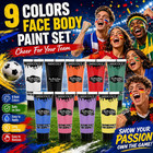 9 Colors Face Body Paint Set 1 01x9oz box water Based Washable Face Paint For Ad