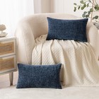 Navy Blue Chenille 2  Pillow Covers 12x20 Couch Throw Cushion Covers Home Decor