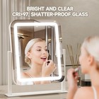 Vanity Mirror With Lights  16 x14  Large Led Lighted Makeup Mirror  Hollywood   