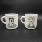Vintage Milk Glass Mom   Dad Mug Set - Retro Poem Graphic Coffee Cups - 2pc Set