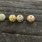 Glass Beads Sterling Silver 925 Colorful Charms For Bracelet Necklace Lot Of 5